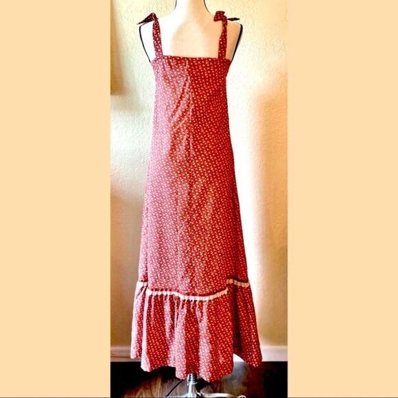 Vintage Penny's in Hawaii 70s Prairie Sleevelss Maxi Dress Sz XS/S - Picture 6 of 7